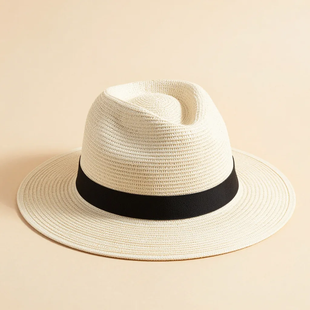 A wide-brim toquilla hat on a light background