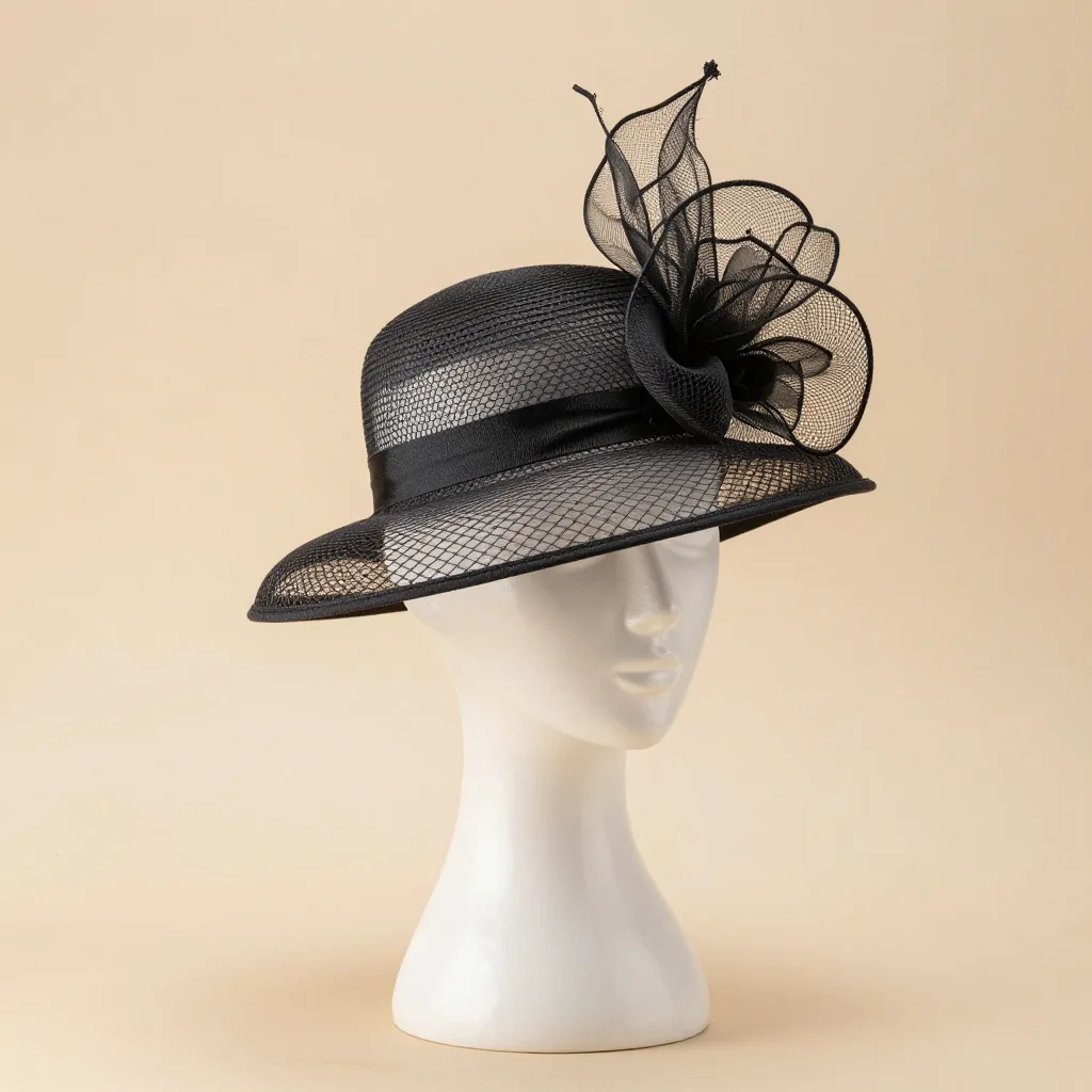 An elegant ladies toquilla hat on a light background